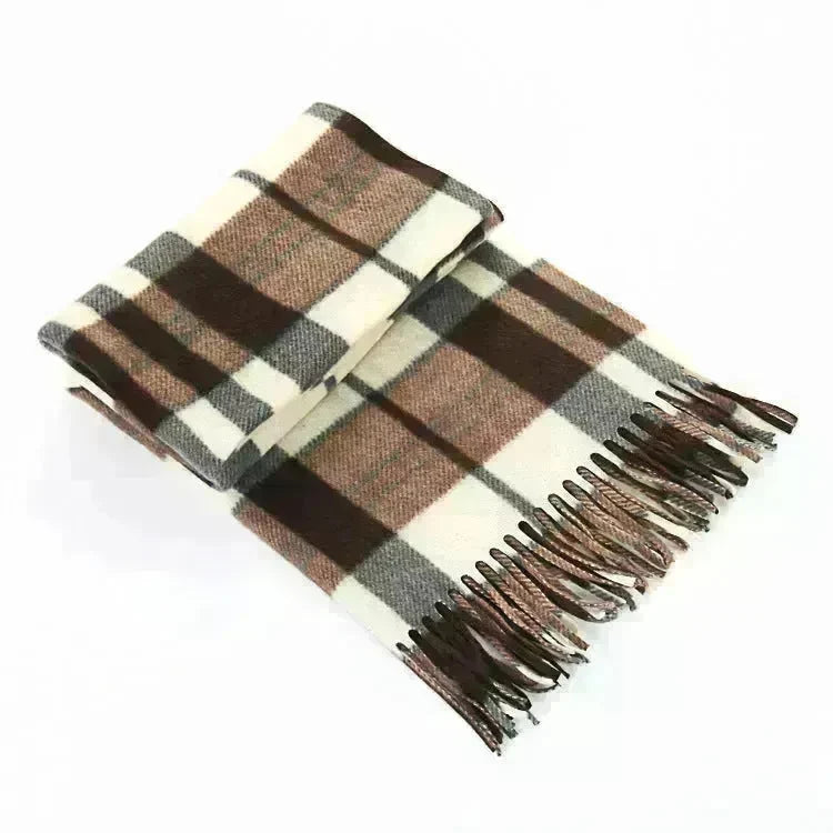 Handmade Autumn And Winter Velvet Fleece Plaid Scarf - EX-STOCK CANADA
