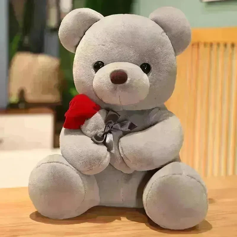 New Lovely Hug Roses Teddy Bear Stuffed Soft Animal Dolls Nice Birthday Gift Girlfriend Valentine's Day - EX-STOCK CANADA