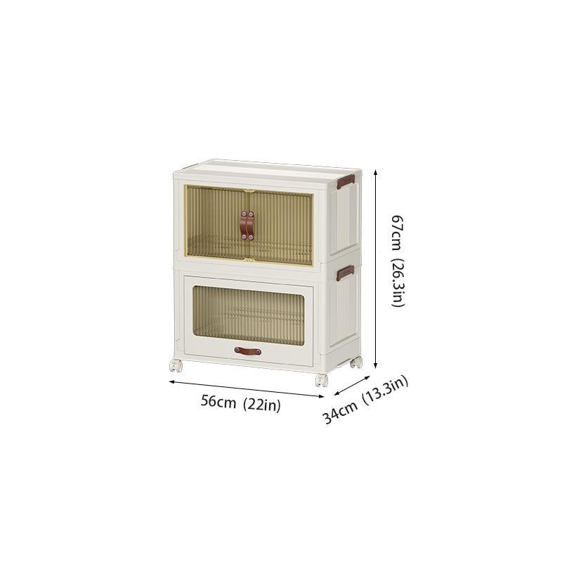 Baby Safety Transparent Opening Lid Indoor Home Decoration Storage Cabinet With Wheels EX-STOCK