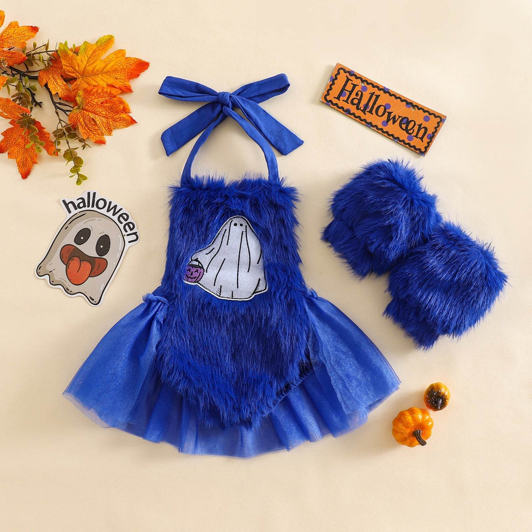 Halloween Children's Clothing Plush Girls' Cute Crawling Suit Two-piece Set EX-STOCK