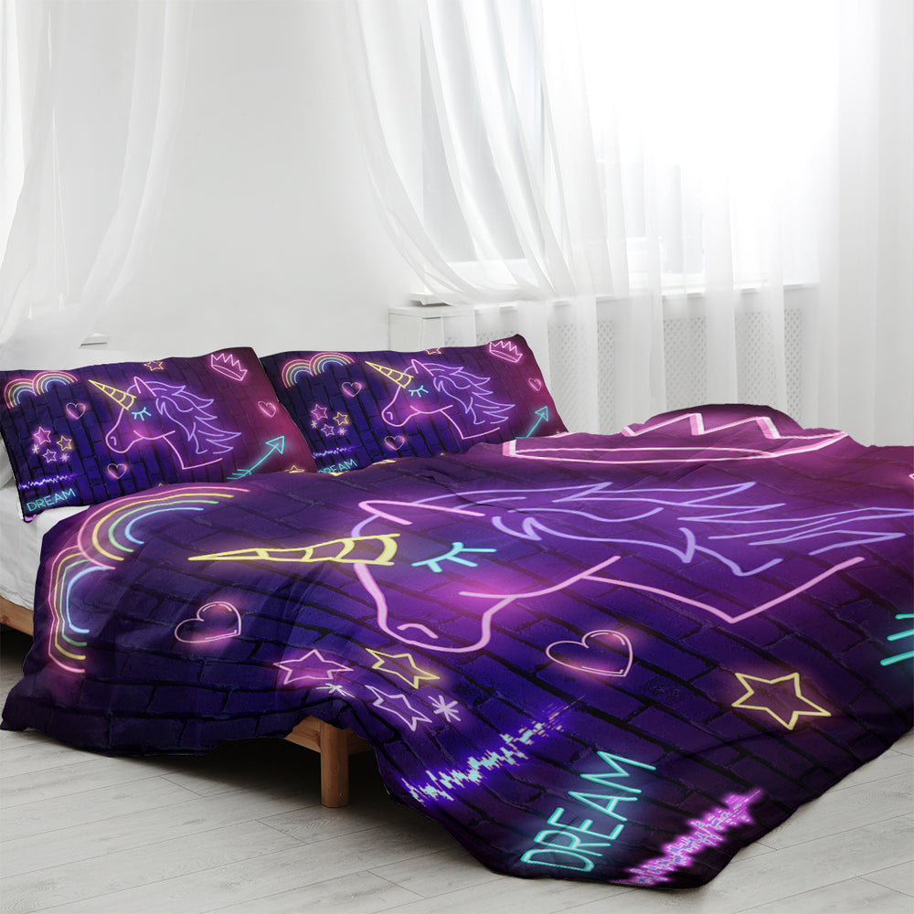 Star Bedding Neon  Pattern 3 Piece Black Duvet Cover Set EX-STOCK Canada 