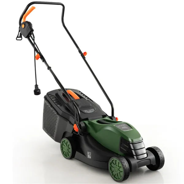 12 Ampere 13.5 Inch Electric Rope Lawn Mower With Dual Safety Switches -Green EX-STOCK Canada 