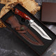 Outdoor Camping Folding Knife – Multifunctional Fruit & Survival Blade with Leather Sheath