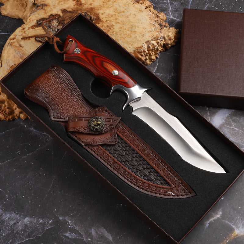 Outdoor Camping Folding Knife – Multifunctional Fruit & Survival Blade with Leather Sheath