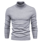 Gray turtleneck sweater on a white background
