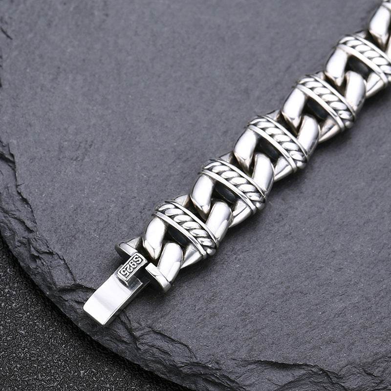 Pulsera de Nariz de Cerdo de Plata de Ley Tipo Grueso PersonalidadEX-STOCK Canada