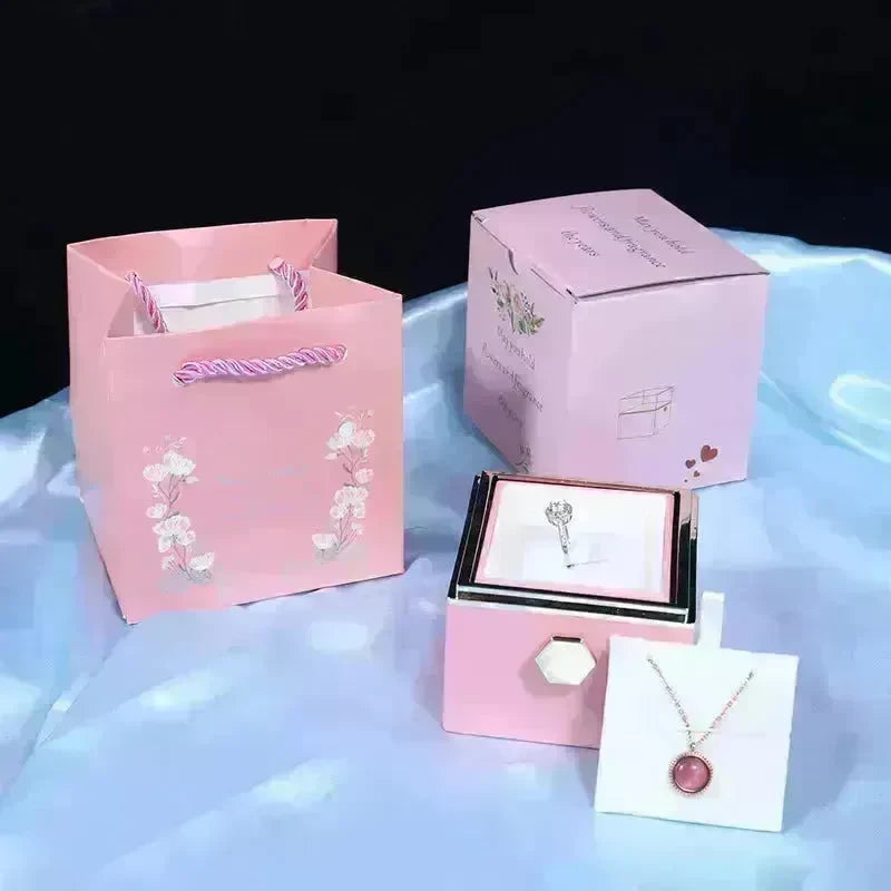 Rotating Soap Flower Rose Gift Box Creative Rotating Rose Jewelry Packaging Box Valentine's Day Gift For Women - EX-STOCK CANADA