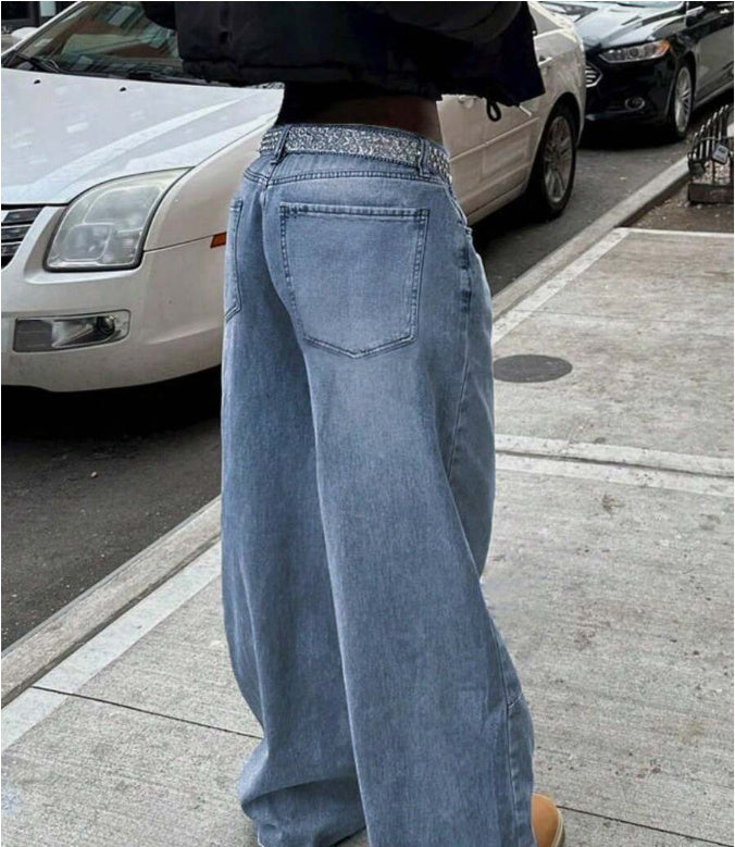 Street Style Loose Distressed Retro Washed Wide Leg Jeans EX-STOCK Canada 