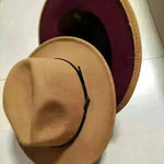 European And American Popular Woolen Top Color Matching Flat Brim Fedora Jazz Hat