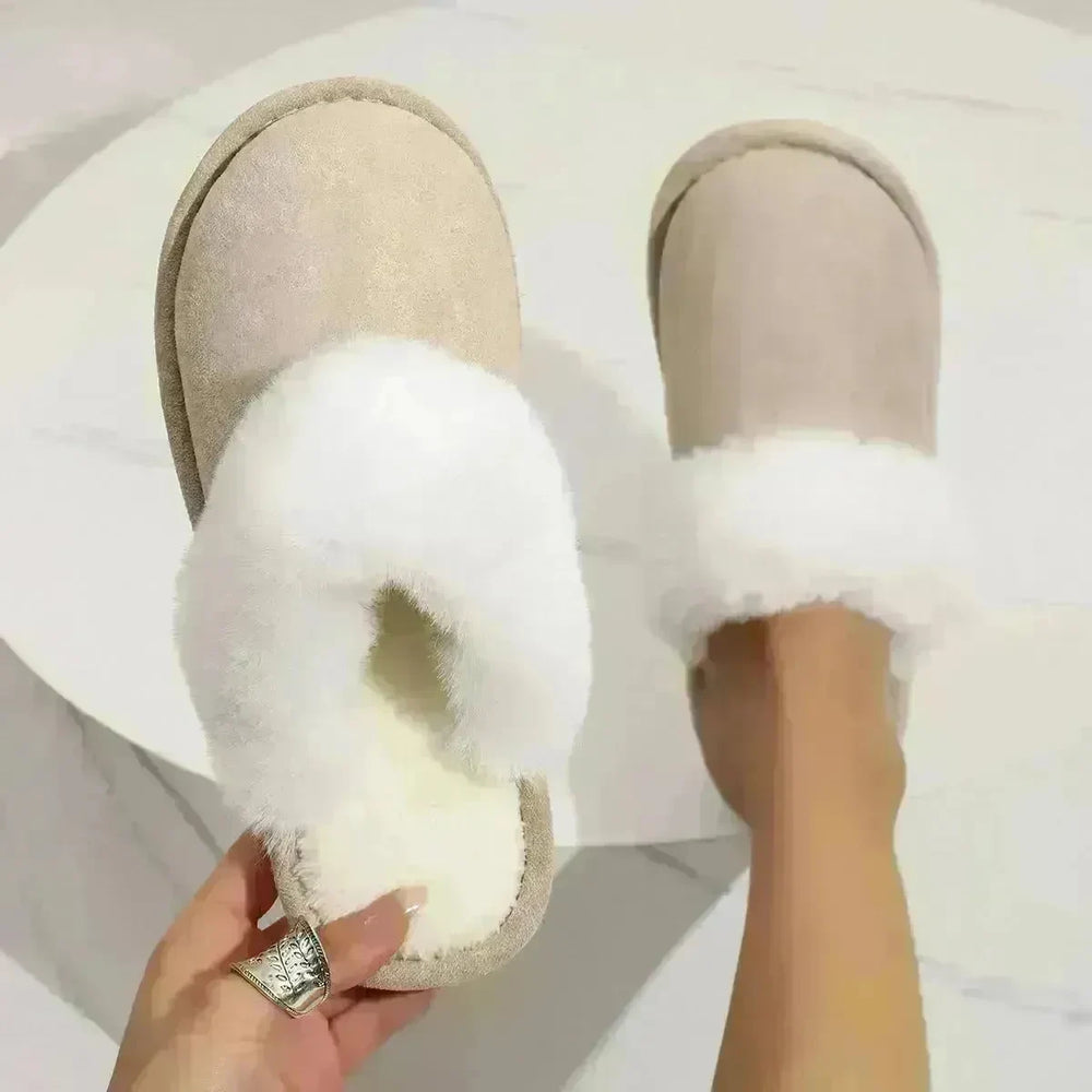 Winter Warm Plush Slippers Home Indoor Non-slip Bedroom Floor Soft Fuzzy Slipper For Couple Fashion Solid House Shoes - EX-STOCK CANADA