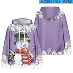 Christmas Snowman Personalized Printed Hoodie Sweatshirts - EX-STOCK CANADA
