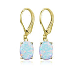 Four-claw Oval Opal Earrings European And American Ornament - EX-STOCK CANADA