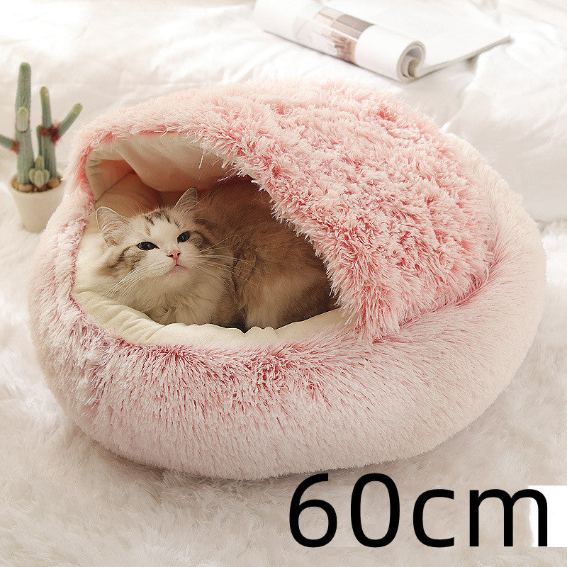 2 In 1 Dog And Cat Bed Pet Winter Bed Round Plush Warm Bed House Soft Long Plush Pets Bed Pet Products EX-STOCK Canada 