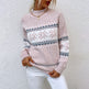 Winter Snowflake Sweater Fashion Half Turtleneck Pullover Knitted Tops Women's Christmas Clothing EX-STOCK Canada 