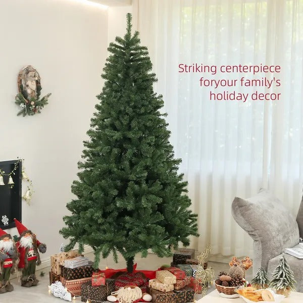 7.5ft Artificial Christmas Trees With Auto Open And Steel Base, Green EX-STOCK Canada 