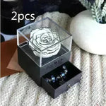 Eternal Flower Rose Jewelry Box for Birthday Presents Valentines Day Wedding Gift Box - EX-STOCK CANADA