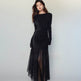 Black Panel Mesh Dress Women - EX-STOCK Canada