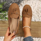 Women's Round Head Loafers Fashion Non-slip Soft Comfortable Flats Shoes 