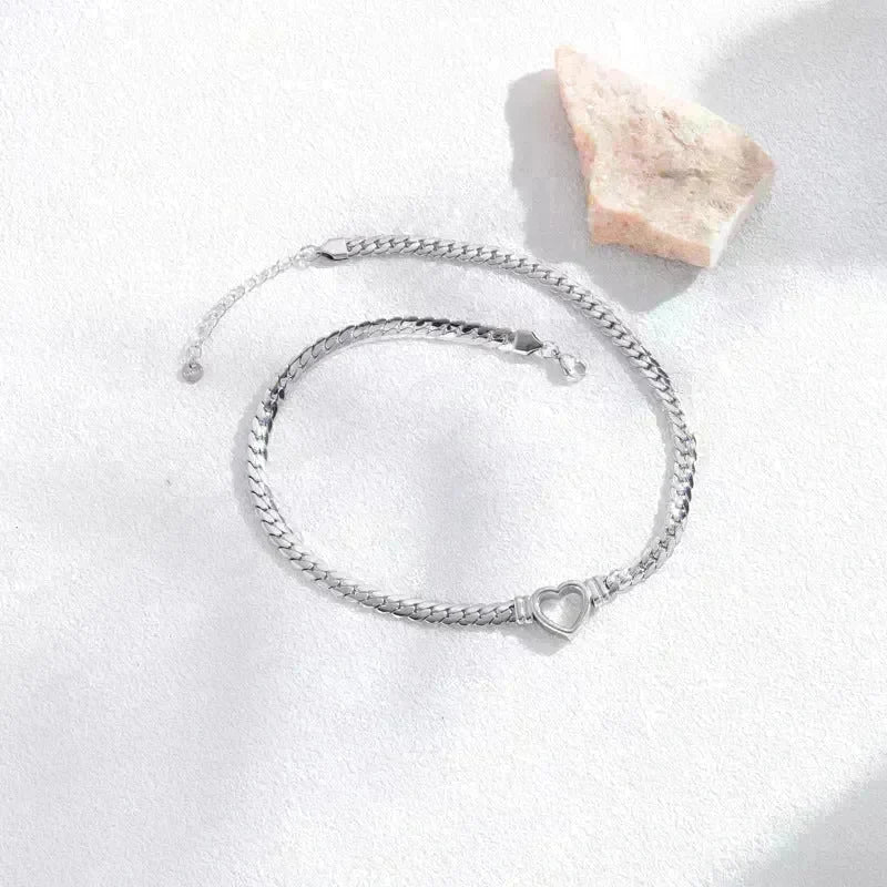 Fashion Simple Hollow Heart Titanium Steel Valentine Bracelet gift - EX-STOCK CANADA