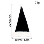 Black Christmas Hat Halloween Plush Hat Thickened Plus-sized Christmas Hat EX-STOCK Canada 