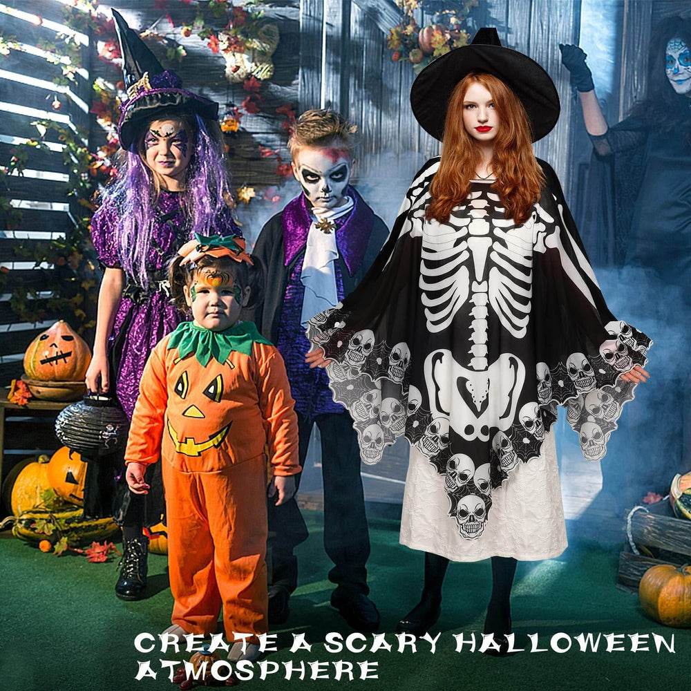 Halloween Lace Poncho Plus Size Halloween Skeleton Cape Day Of The Dead Costumes For Women 59 Inches X 59 Inches -Selling On Amazon Is Prohibited - EX-STOCK Canada