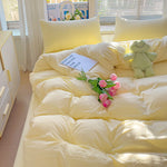 Class A Washed Cotton Four-piece Set Pure Color Duvet Cover Sheets EX-STOCK Canada 