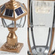 Vintage Gold Solar Pillar Headlight With Dimmable LED-2 Pack Landscape Pathway Light - EX-STOCK CANADA