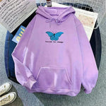 Mujeres Single Butterfly Autumn y Winter Hoole Holdie SweShirt