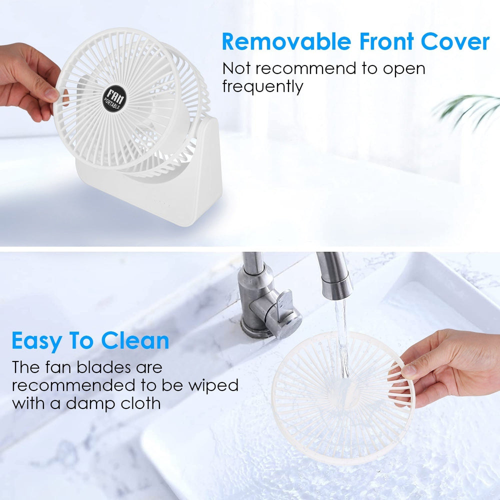 6.5in Desk Fan USB Powered 2 Speeds Table Cooling Fan Tilt Quiet Desktop Fan For Bedroom Office EX-STOCK