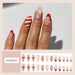 24 piezas de calcomanía de uñas falsas de Navidad de Navidad