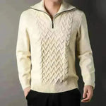 Men's Winter Fashion Half Zip Slim fit Knitted Woolen Pullover Sweater - EX-STOCK CANADA