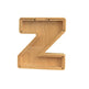 Wooden letter 'Z' on a white background