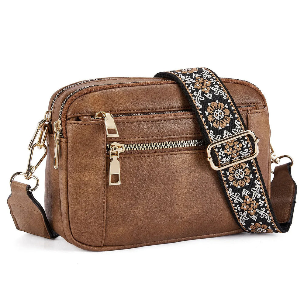 Daily Matching PU Leather Business Commute Zipper Crossbody Bags for women - EX-STOCK CANADA