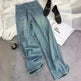 Starry Diamond In The Debris Rhinestone Straight Baggy Jeans Pant For Women - EX-STOCK CANADA