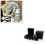 Men Watch Skeleton Automatic Quartz Watch Gold Skeleton Vintage Man Watch Mens Watches Top Brand Luxury