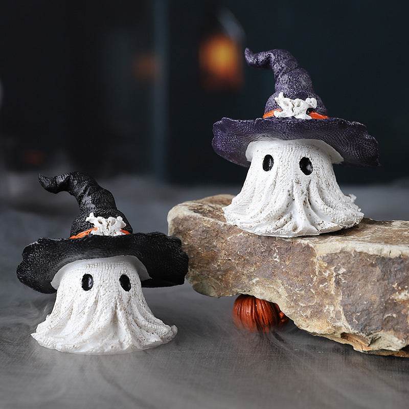 Resin Decoration Halloween Wizard Hat Ghost Ornaments EX-STOCK