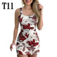 High Waist Women Dresses Spring And Summer Spaghetti Strap Large Flower Print Skirt - EX-STOCK CANADA
