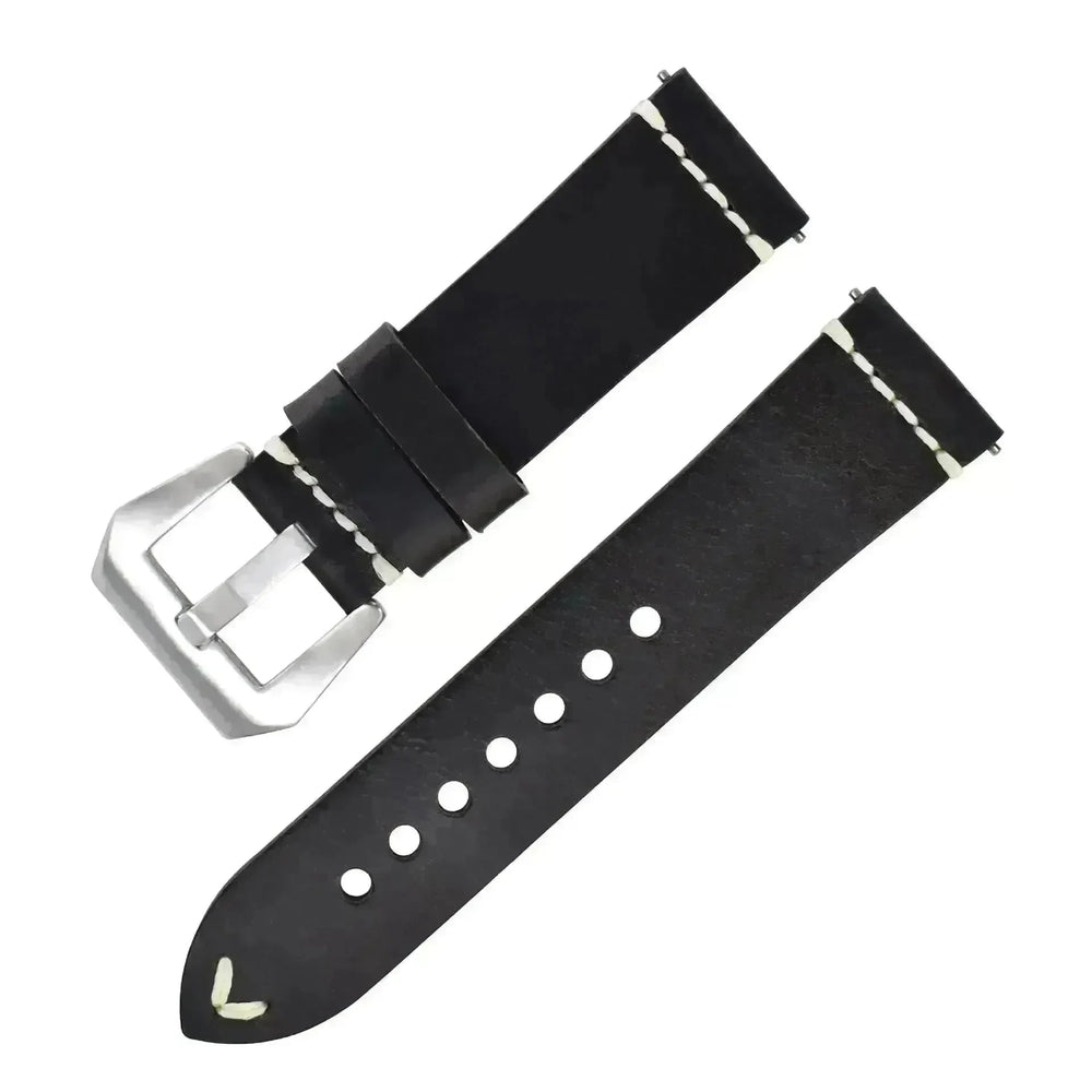 Discoloring Oil Wax Top Layer Cowhide Watch Strap - EX-STOCK CANADA