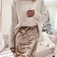 Sequined Glittering Hip A Line Pencil Midi Skirt - EX-STOCK CANADA