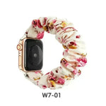 Women Replaceable Sew Floral  Elastic Hair Band Strap Wristband for iwatch - EX-STOCK CANADA