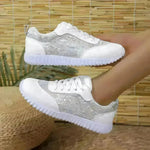 Versatile Lace-up Flat Shoes Casual Lightweight Thick-soled Running Sports Shoes Low-top Breathable Sneakers For Women - EX-STOCK CANADA