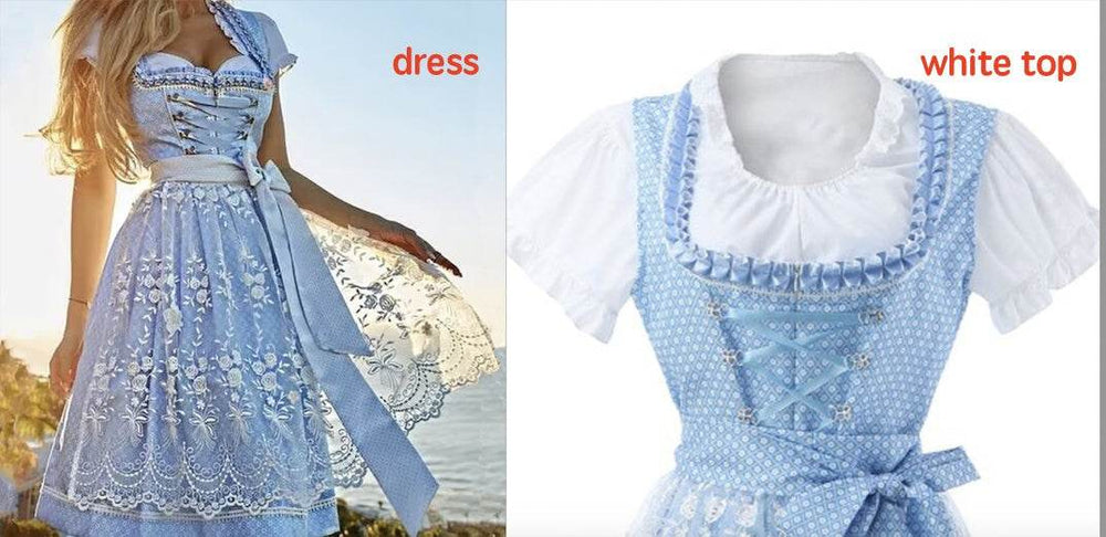 Halloween Munich Beer Long Short-sleeved Printed Lace-up Dress EX-STOCK