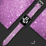 Leather Single Ring Glitter Buckle Couple Watch Strap Suitable for Apple Watch
