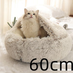 2 In 1 Dog And Cat Bed Pet Winter Bed Round Plush Warm Bed House Soft Long Plush Pets Bed Pet Products EX-STOCK Canada 