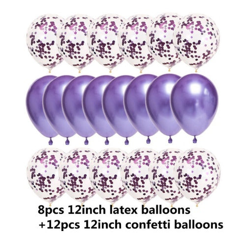 Sequined Latex Balloons for Birthday & Wedding Decorations – 12 Inch Colorful Party Balloons
