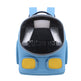 Blue pet carrier with a transparent dome on a white background