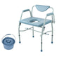 Commode Chair, Bedside Commode With Drop-Down Arms And Detachable Backrest, 5-Level Adjustable Height, 7L Removable Bucket, Easy To Assemble, 1000LBS Capacity, Portable Toilet For Adults Seniors EX-STOCK