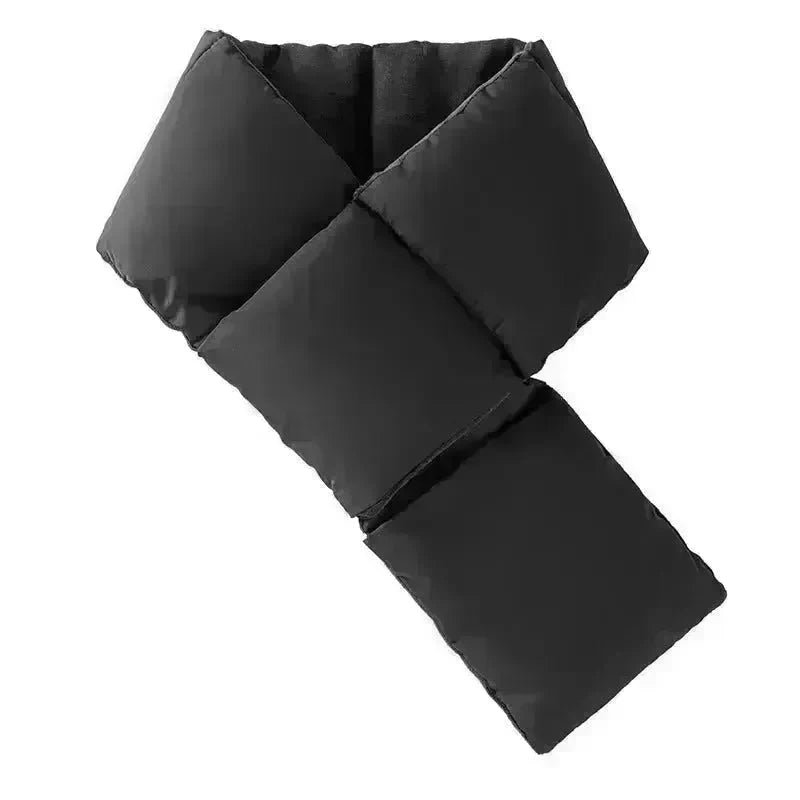 Warm Cross-design Pocket Scarf For Women Winter Outdoor Sports Skiing Cold-proof Down Cotton Plus Velvet Short Scarf - EX-STOCK CANADA