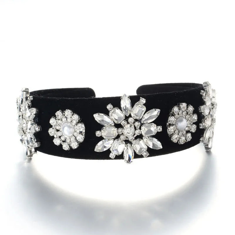 Retro Baroque Pearl Rhinestone Headband - EX-STOCK CANADA