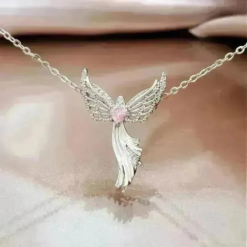 Diamond Modern Angel Pendant Necklace for Women - EX-STOCK CANADA